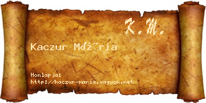 Kaczur Mária névjegykártya