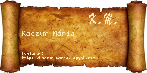 Kaczur Mária névjegykártya